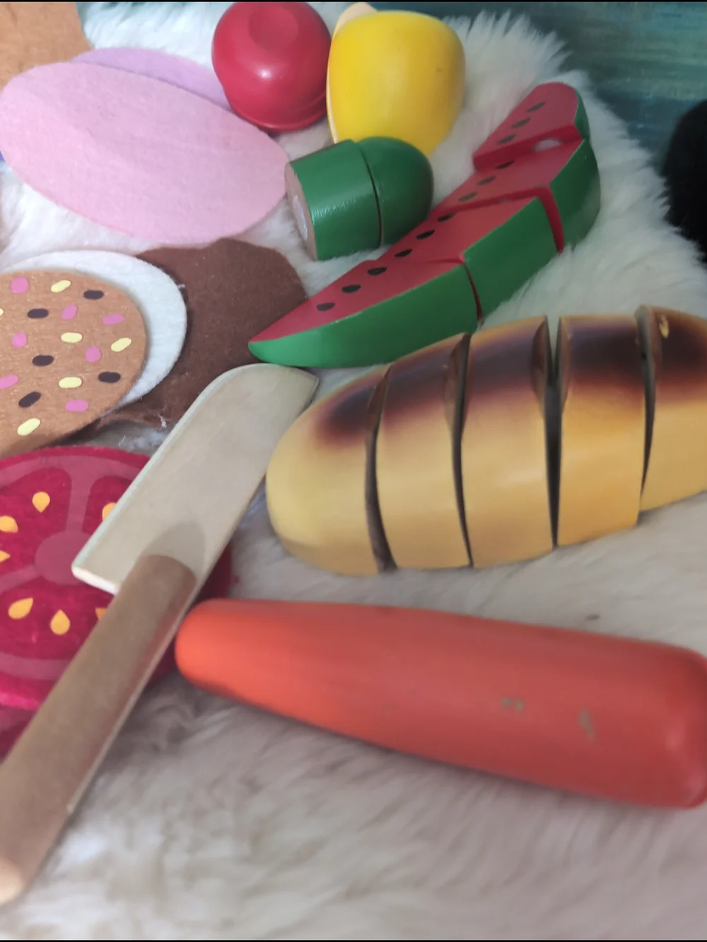Melissa And Doug Felt Play Food Set And Wooden Food - Assorted Colors